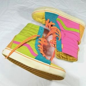 Vans RARE Neon Canvas Suede Colorway SK8 Hi Tops